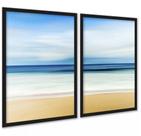Kit 2 Quadros Decorativos Praia Céu Areia Mar 33x24cm