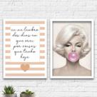Kit 2 Quadros Dias Em Que Orei Chiclete 45x34cm - com vidro