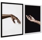 Kit 2 Quadros Diversidade Racial - Mãos 45x34cm - com vidro