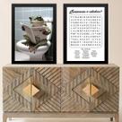 Kit 2 Quadros Divertidos Banheiro - Perereca 45x34cm - com vidro