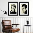 kit 2 Quadros Elvis e James Dean - 60x48cm kit 2 Quadros Elvis e James Dean - 60x48cm