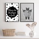 Kit 2 Quadros Engraçados Banheiro - Urso 33x24cm - com vidro Kit 2 Quadros Engraçados Banheiro - Urso 33x24cm - com vidro