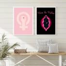 Kit 2 Quadros Feministas Viva LaVulva 33x24cm - com vidro