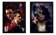 Kit 2 Quadros Fight Clube Da Luta Marla Tyler Arte Kit 2 Quadros Fight Clube Da Luta Marla Tyler Arte