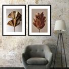 Kit 2 Quadros Folhagem Bronze - 60x48cm