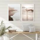 Kit 2 Quadros Fotografias Areia Praia Mar- Bege E Marrom 33x24cm - com vidro Kit 2 Quadros Fotografias Areia Praia Mar- Bege E Marrom 33x24cm - com vidro