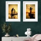 Kit 2 Quadros Fotografias Pescadores- 60x48cm