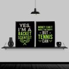 Kit 2 Quadros Frases Tennis 24X18Cm - Com Vidro Branca