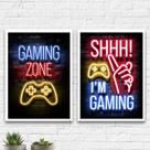 Kit 2 Quadros Gaming Zone 45x34cm Kit 2 Quadros Gaming Zone 45x34cm