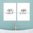Kit 2 Quadros Get Naked and Relax 60x40cm Kit 2 Quadros Get Naked and Relax 60x40cm