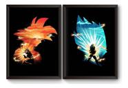 Kit 2 Quadros Goku E Vegeta Poster Moldurado