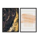 Kit 2 Quadros Gold - Com vidro