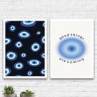 kit 2 Quadros Good Things Coming Olho Grego 33x24cm