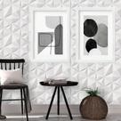 Kit 2 Quadros Grandes Abstratos Cinza - 60x48cm Kit 2 Quadros Grandes Abstratos Cinza - 60x48cm