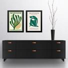 Kit 2 Quadros Gravuras Artes Matisse Verdes 33x24cm - com vidro