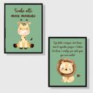 Kit 2 Quadros Infantil Tema Safari Sonhe Alto 33x24cm - com vidro