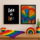 Kit 2 Quadros LGBT GAY - Leões Love Is Love 45x34cm Kit 2 Quadros LGBT GAY - Leões Love Is Love 45x34cm