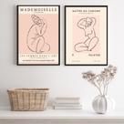 Kit 2 Quadros Matisse Mulheres Rosa 24x18cm Kit 2 Quadros Matisse Mulheres Rosa 24x18cm