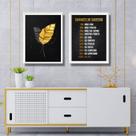 Kit 2 Quadros Motivacionais Sucesso - Folhas 33x24cm Kit 2 Quadros Motivacionais Sucesso - Folhas 33x24cm