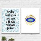 kit 2 Quadros Olho Grego Andar Com Fé 45x34cm - com vidro kit 2 Quadros Olho Grego Andar Com Fé 45x34cm - com vidro