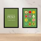 Kit 2 Quadros Para Cozinha - Alimentação Saudável 33x24cm