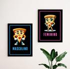 Kit 2 Quadros Pizza Banheiro Pizzaria Restaurante 20x28cm