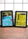 Kit 2 Quadros Post Malone+bee C/ Vidro, Moldura Preta Tam:A4