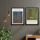 Kit 2 Quadros Posters Obras De Gustav Klimt 33x24cm