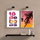 Kit 2 Quadros Praia Zen - Tô De Boas 24x18cm