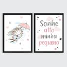 Kit 2 Quadros Quarto Infantil Menina 45x34cm
