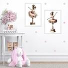 Kit 2 Quadros Quarto Menina Bailarina Caixinha Música 45x34cm - com vidro