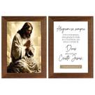Kit 2 Quadros Religiosos Sagrada Família Jesus Maria José Versículos Bíblicos 40cm