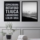 Kit 2 Quadros Rio de Janeiro - Bairros Zona Sul 45x34cm Kit 2 Quadros Rio de Janeiro - Bairros Zona Sul 45x34cm