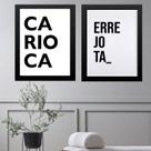 Kit 2 Quadros Rio de Janeiro - CARIOCA ERREJOTA 33x24cm - com vidro