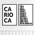 Kit 2 Quadros Rio De Janeiro - Gírias 33x24cm
