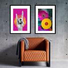 Kit 2 Quadros Rock Rosa - 60x48cm