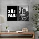 Kit 2 Quadros São Paulo Antiga 24x18cm - com vidro