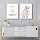 Kit 2 Quadros Suaves Boho Para Sala 45x34cm - com vidro Kit 2 Quadros Suaves Boho Para Sala 45x34cm - com vidro