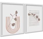 Kit 2 Quadros Ultra Minimalistas Neutros Boho 24x18cm - com vidro Kit 2 Quadros Ultra Minimalistas Neutros Boho 24x18cm - com vidro