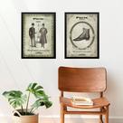 Kit 2 Quadros Vintage Moda Masculina 24x18cm
