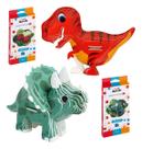 Kit 2 Quebra Cabeça 3d Dinossauro Em Papel T-rex Enigma