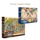KIT 2 Quebra Cabeça De Mapas Antigos 1000 E 2000 Peças - Toyster - puzzle KIT 2 Quebra Cabeça De Mapas Antigos 1000 E 2000 Peças - Toyster - puzzle