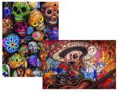 Kit 2 Quebra-cabeças Atividades para Mente Cultura Mexicana 60 peças