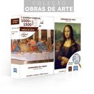 Kit 2 Quebra-cabeças Leonardo Da Vinci - Mona Lisa 1000 peças - A Última Ceia 1500 peças - 2936 - Game Office