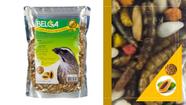 Kit 2 Rações / Passarinho Pixarro Trinca-ferro Mamão Com Tenébrio 500g