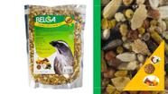 Kit 2 Rações Ração Pássaro Preto Sábia Melros Pixarro Coco c/Frutas 500g Belga