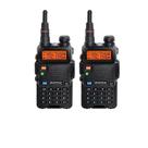 Kit 2 Rádio Ht Dual Band Uhf e Vhf Baofeng Uv5r Rádio Preto