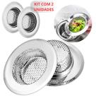 Kit 2 Ralo De Aço Inox Protetor Para Pia Cuba Cozinha