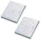 Kit 2 Ralo Grelha Inox Para Banheiro Quadrado10x10 Com Fecho