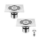 Kit 2 Ralo Inteligente Anti Odor 15x15 Inox Escovado Elimina Mal cheiro Espuma